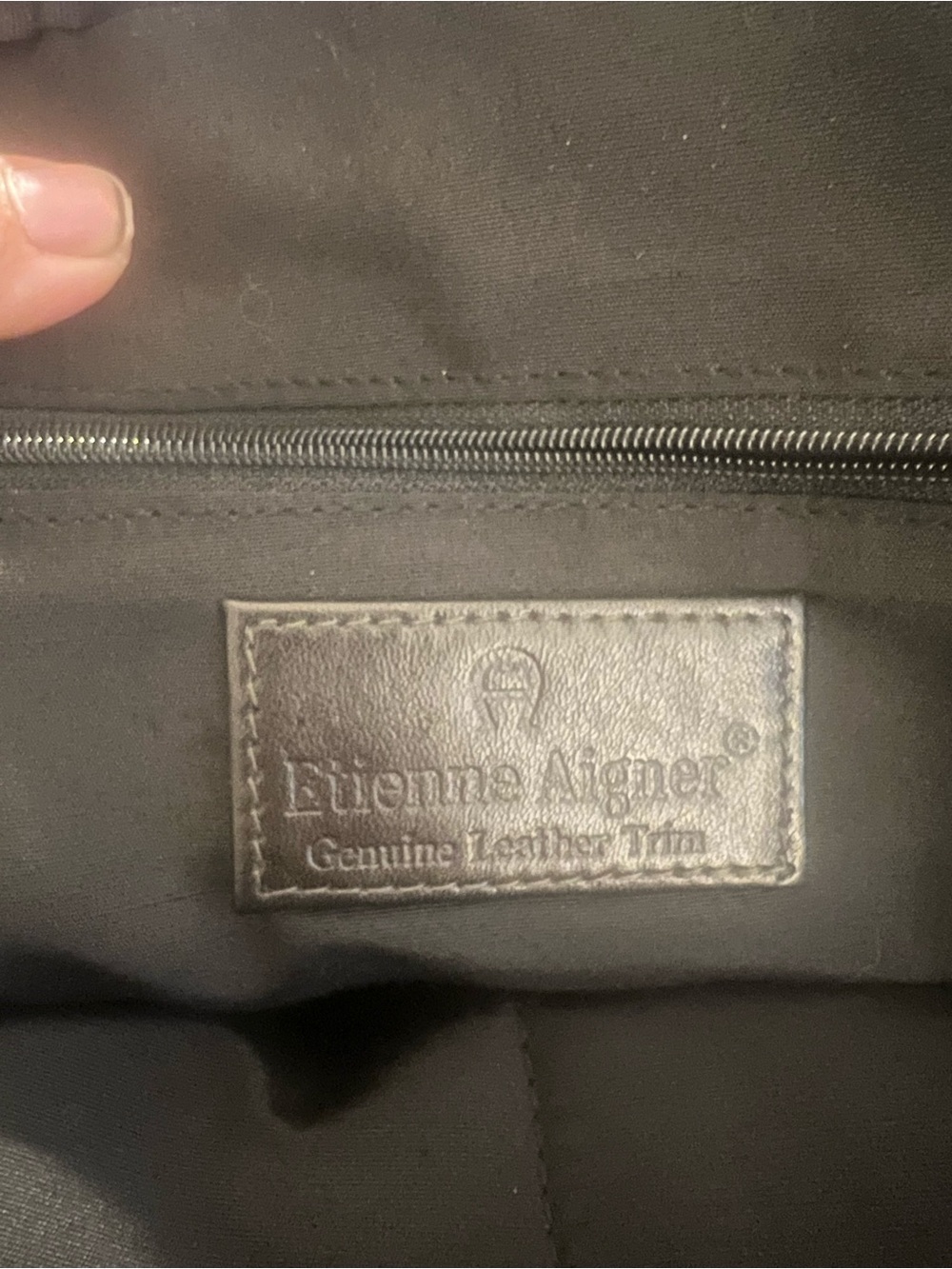 Vintage Etienne Aigner Black Backpack Genuine Leather Trim Gold Hardware - Picture 3 of 4